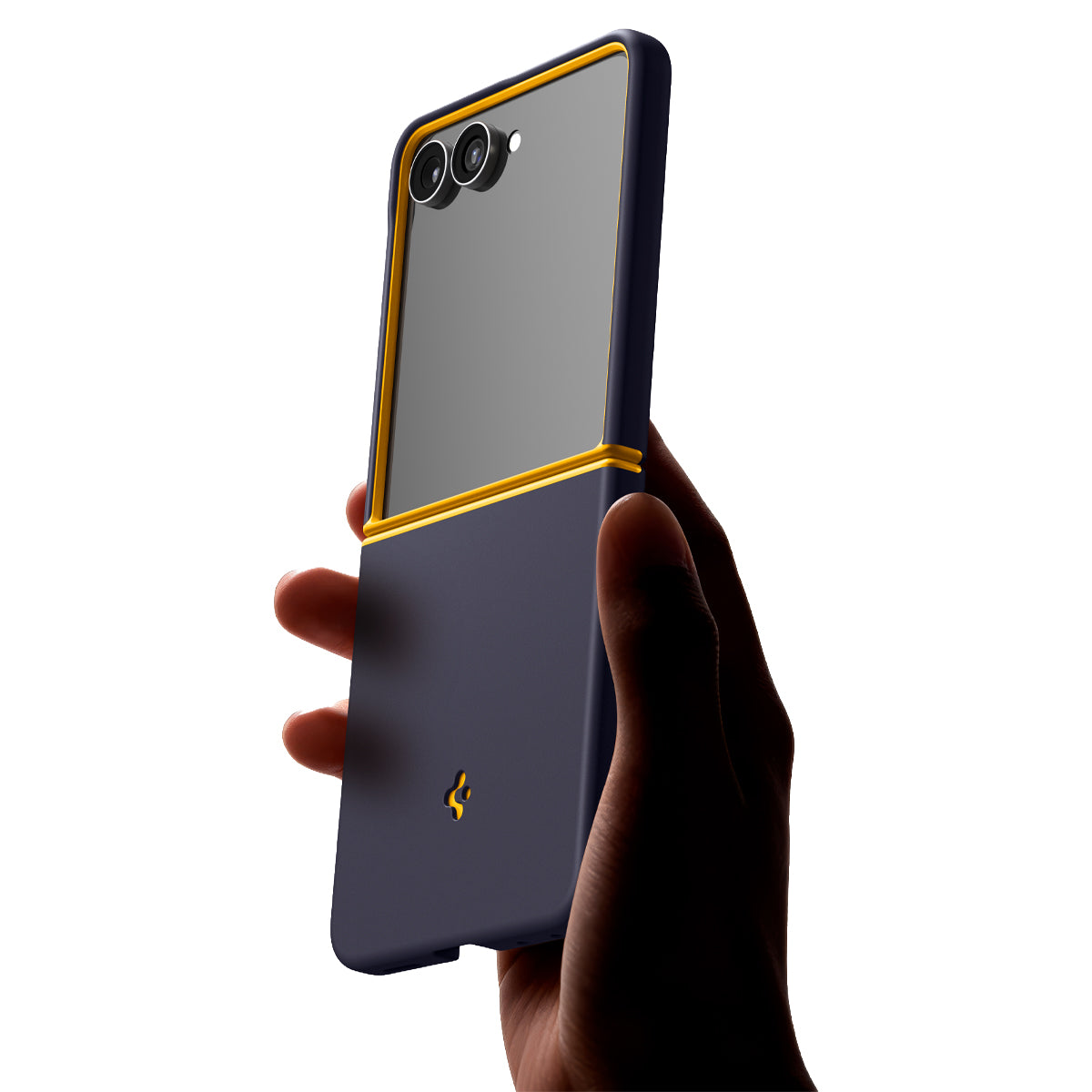Handyhülle für Galaxy Z Flip8, Spigen Nano Pop Mag mit MagSafe, Dunkelblau-Gelb