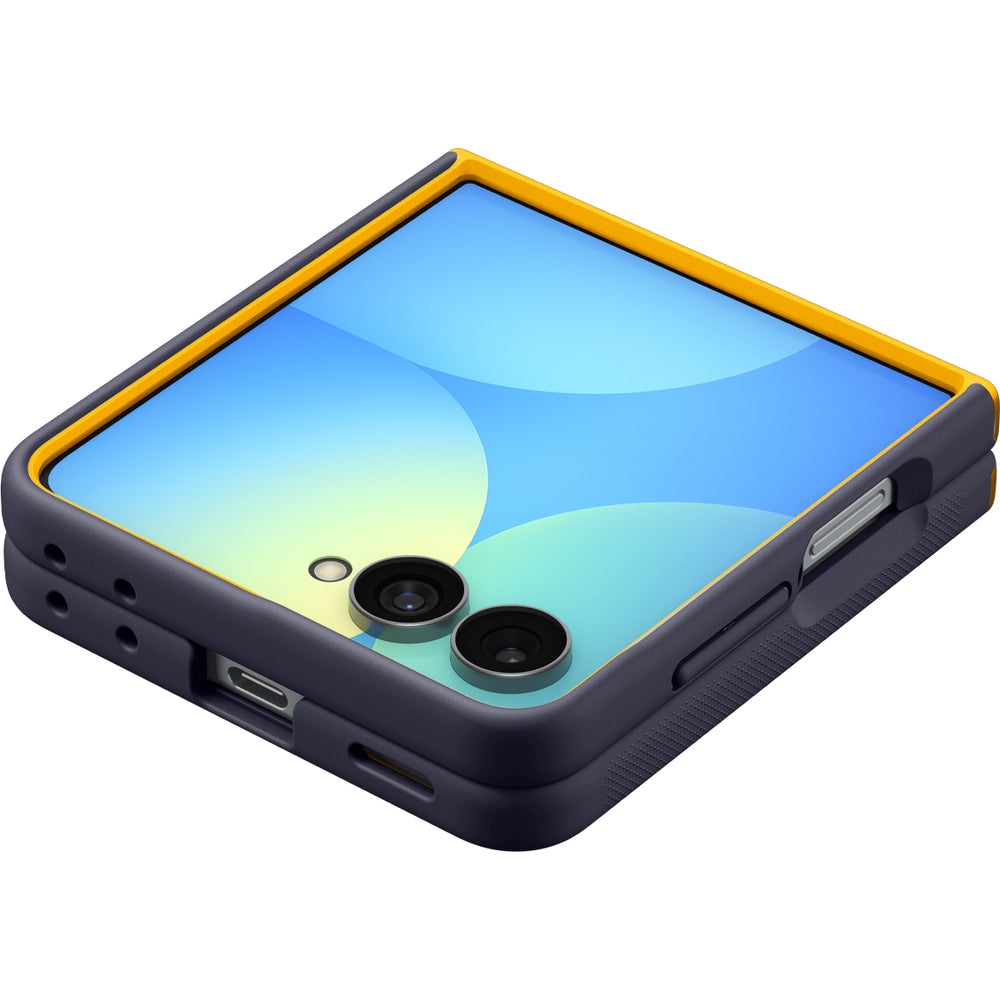 Handyhülle für Galaxy Z Flip8, Spigen Nano Pop Mag mit MagSafe, Dunkelblau-Gelb