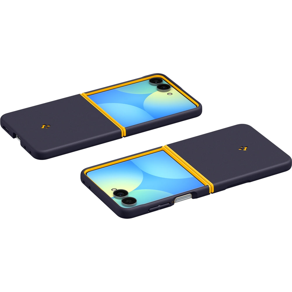Handyhülle für Galaxy Z Flip8, Spigen Nano Pop Mag mit MagSafe, Dunkelblau-Gelb