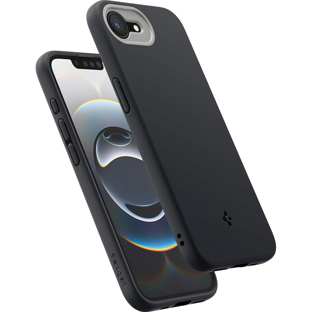 Handyhülle für iPhone 17e / 16e, Spigen Nano Pop Mag mit MagSafe, Schwarz-Grau