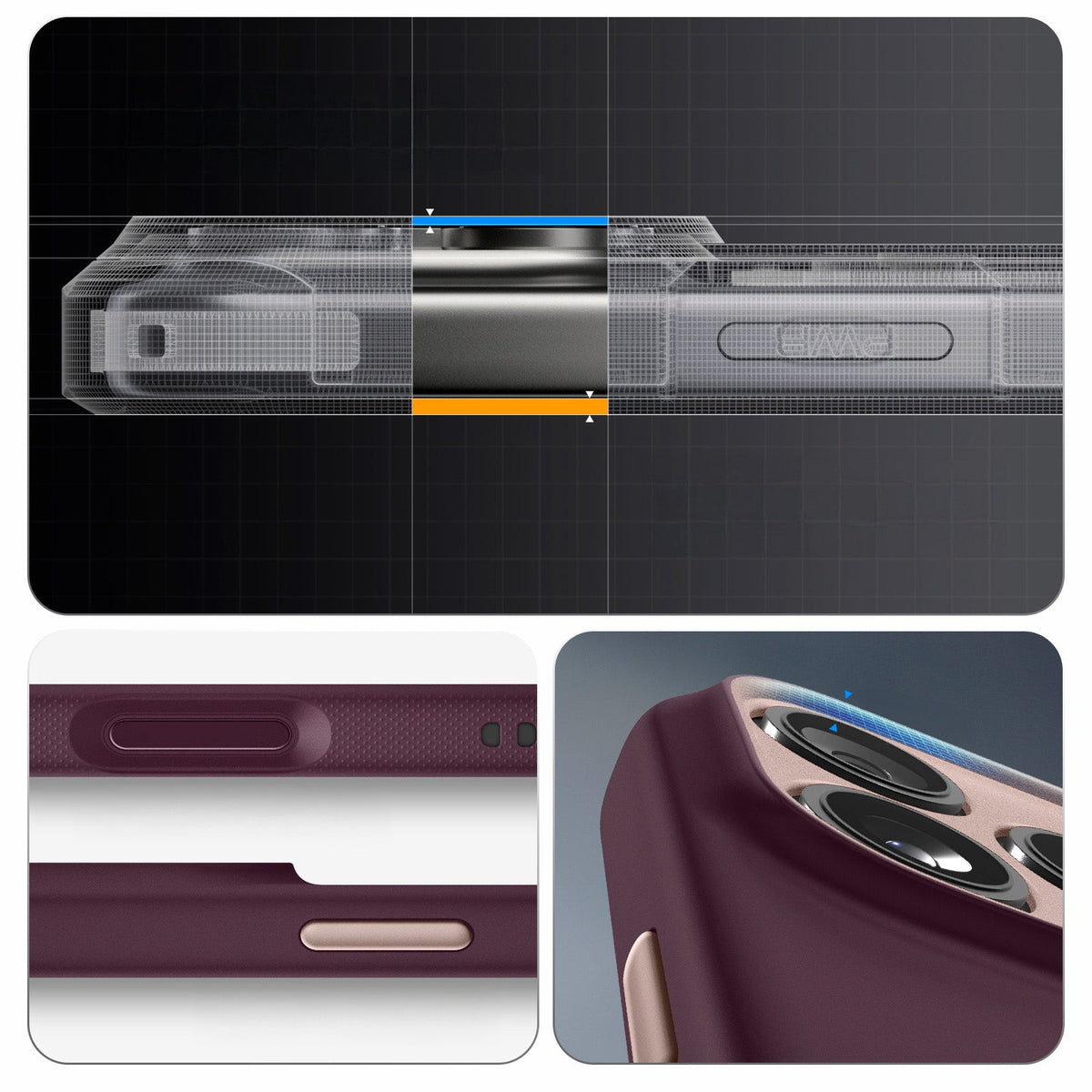Handyhülle für iPhone 17 Pro, Spigen Nano Pop Mag mit MagSafe, Dunkelrot-Rosa