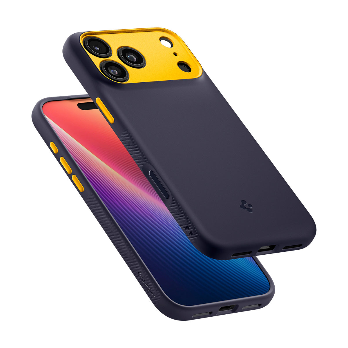 Handyhülle für iPhone 18 Pro, Spigen Nano Pop Mag mit MagSafe, Dunkelblau-Gelb (5/9)