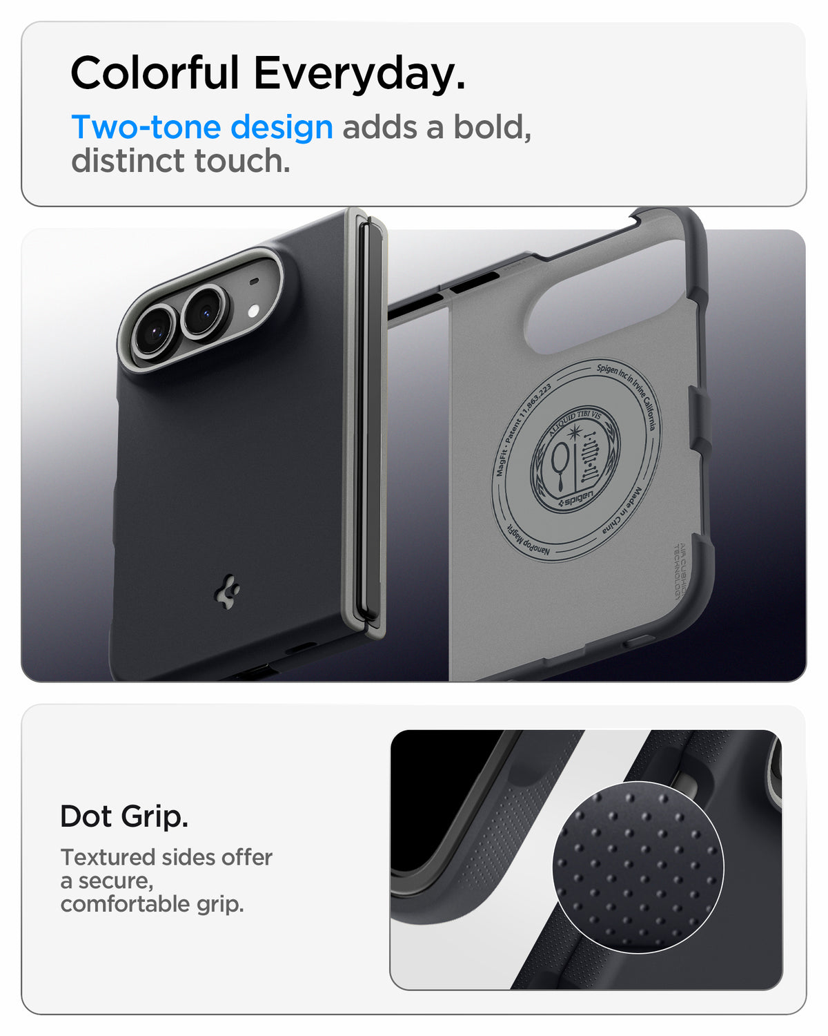 Handyhülle für iPhone Duo, Spigen Nano Pop Mag mit MagSafe, Schwarz-Grau (3/16)