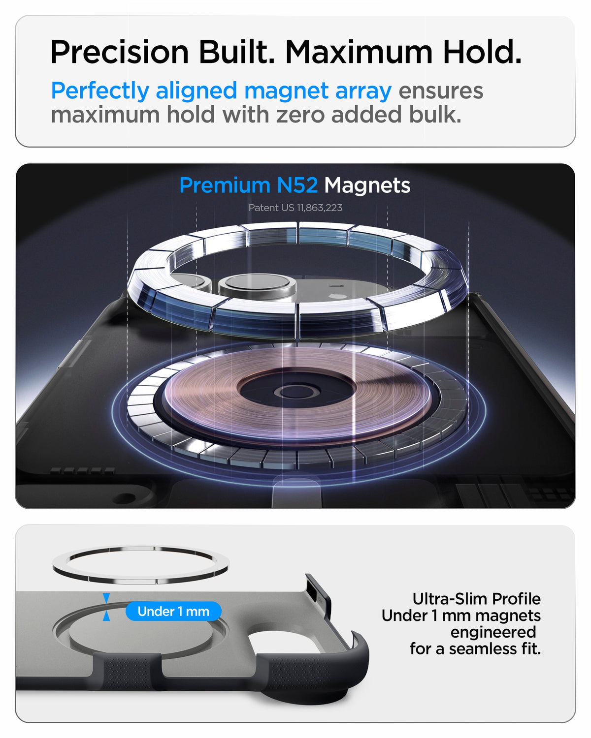 Handyhülle für iPhone Duo, Spigen Nano Pop Mag mit MagSafe, Schwarz-Grau (6/16)