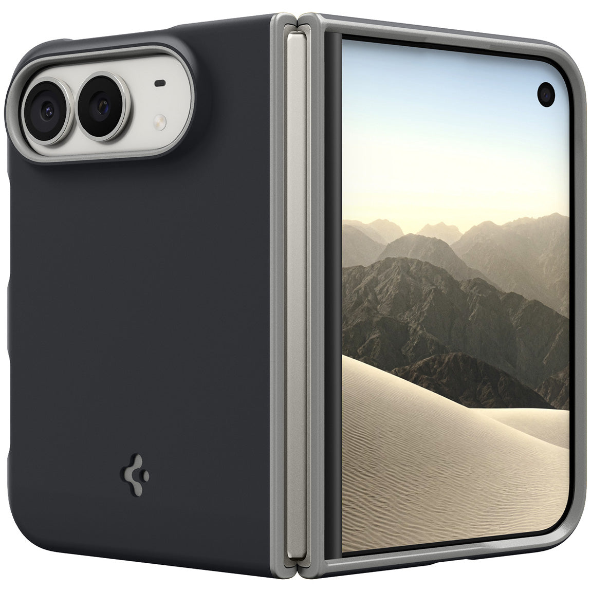 Handyhülle für iPhone Duo, Spigen Nano Pop Mag mit MagSafe, Schwarz-Grau (7/16)