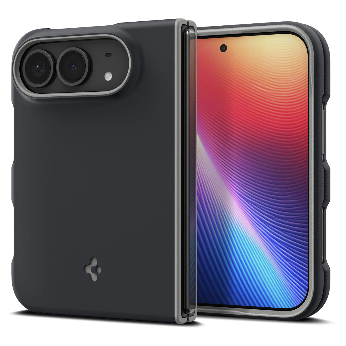 Handyhülle für iPhone Duo, Spigen Nano Pop Mag mit MagSafe, Schwarz-Grau (8/16)