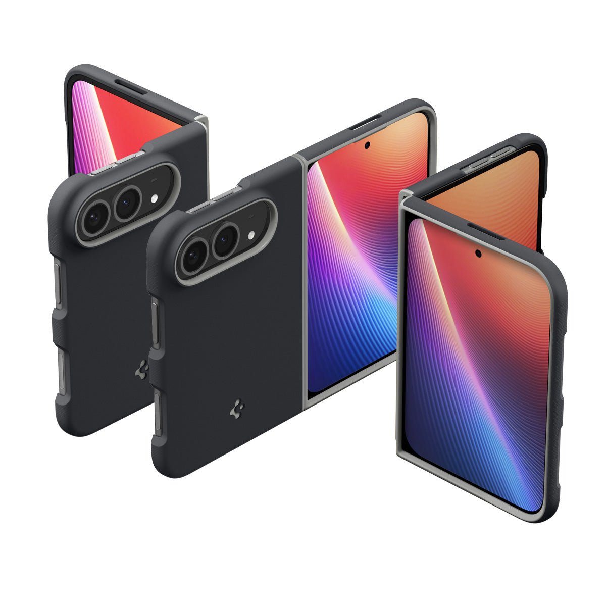 Handyhülle für iPhone Duo, Spigen Nano Pop Mag mit MagSafe, Schwarz-Grau (9/16)
