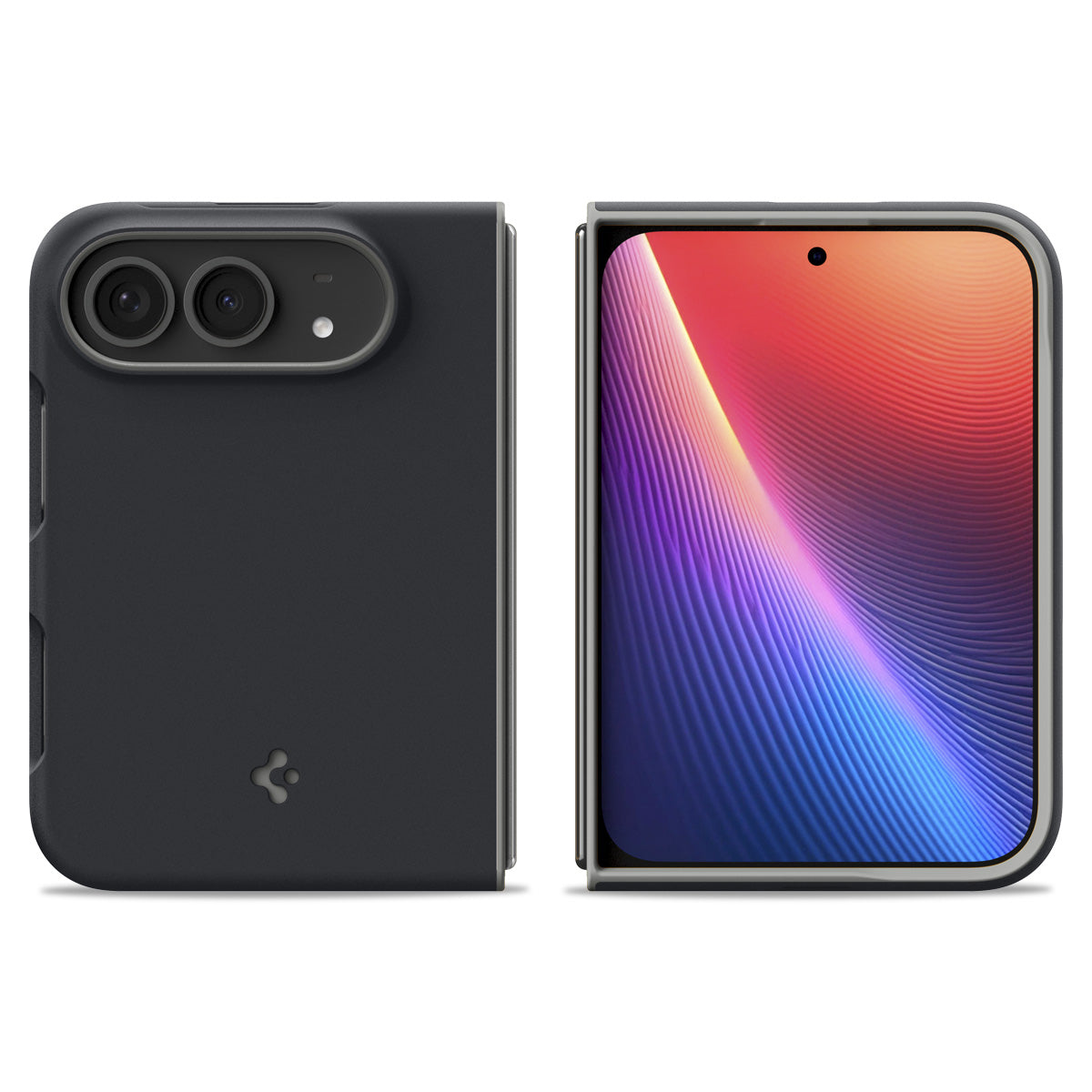 Handyhülle für iPhone Duo, Spigen Nano Pop Mag mit MagSafe, Schwarz-Grau (11/16)