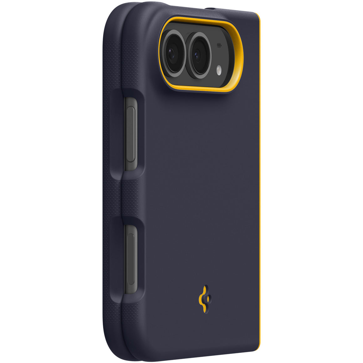 Handyhülle für iPhone Duo, Spigen Nano Pop Mag mit MagSafe, Dunkelblau-Gelb (10/16)