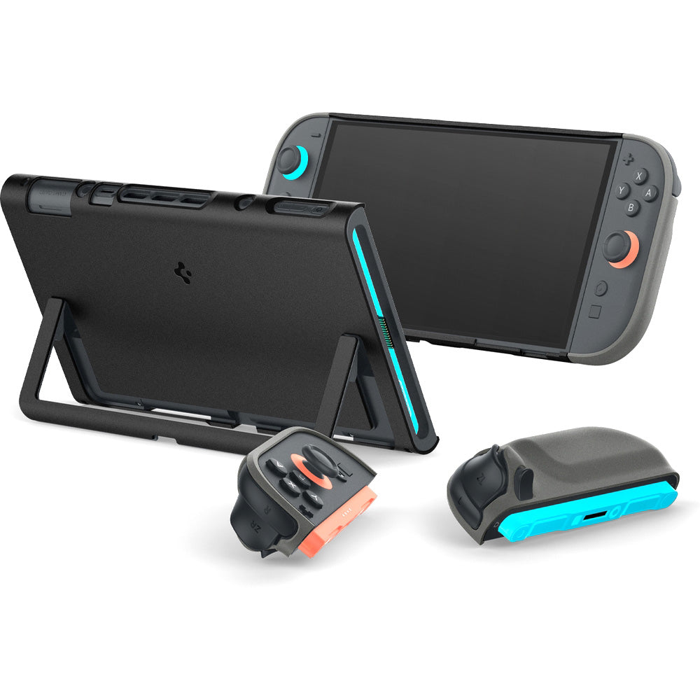 Hülle für Nintendo Switch 2, Spigen Nano Pop V2, Schwarz-Grau