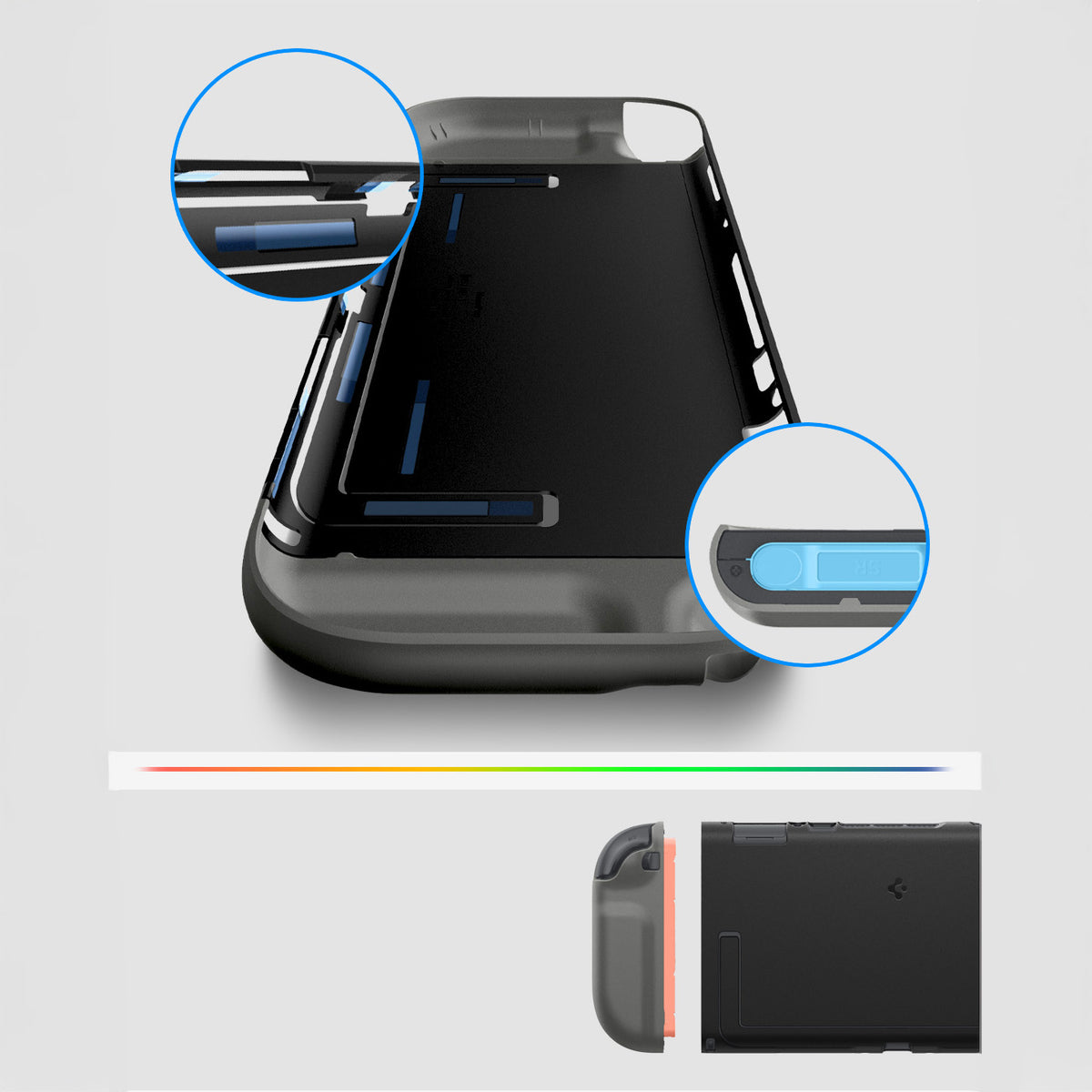 Hülle für Nintendo Switch 2, Spigen Nano Pop V2, Schwarz-Grau