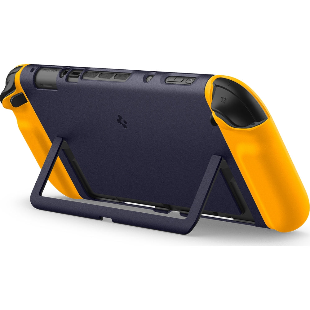 Hülle für Nintendo Switch 2, Spigen Nano Pop V2, Dunkelblau-Gelb