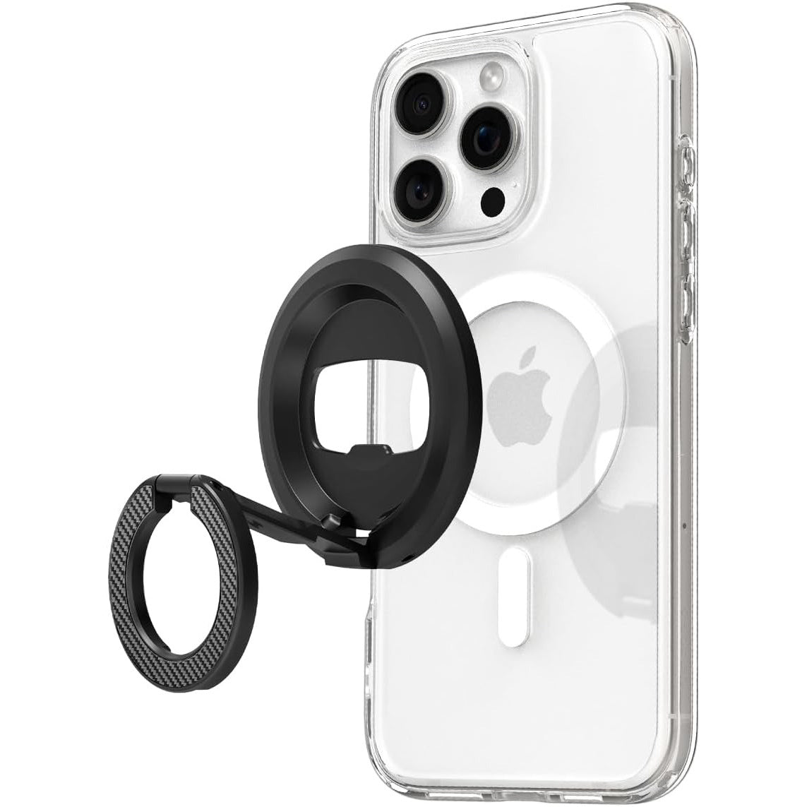 Magnetischer Fingerhalter Stand für MagSafe, Spigen O-Mag Phone Holder MagFit OM102, Schwarz