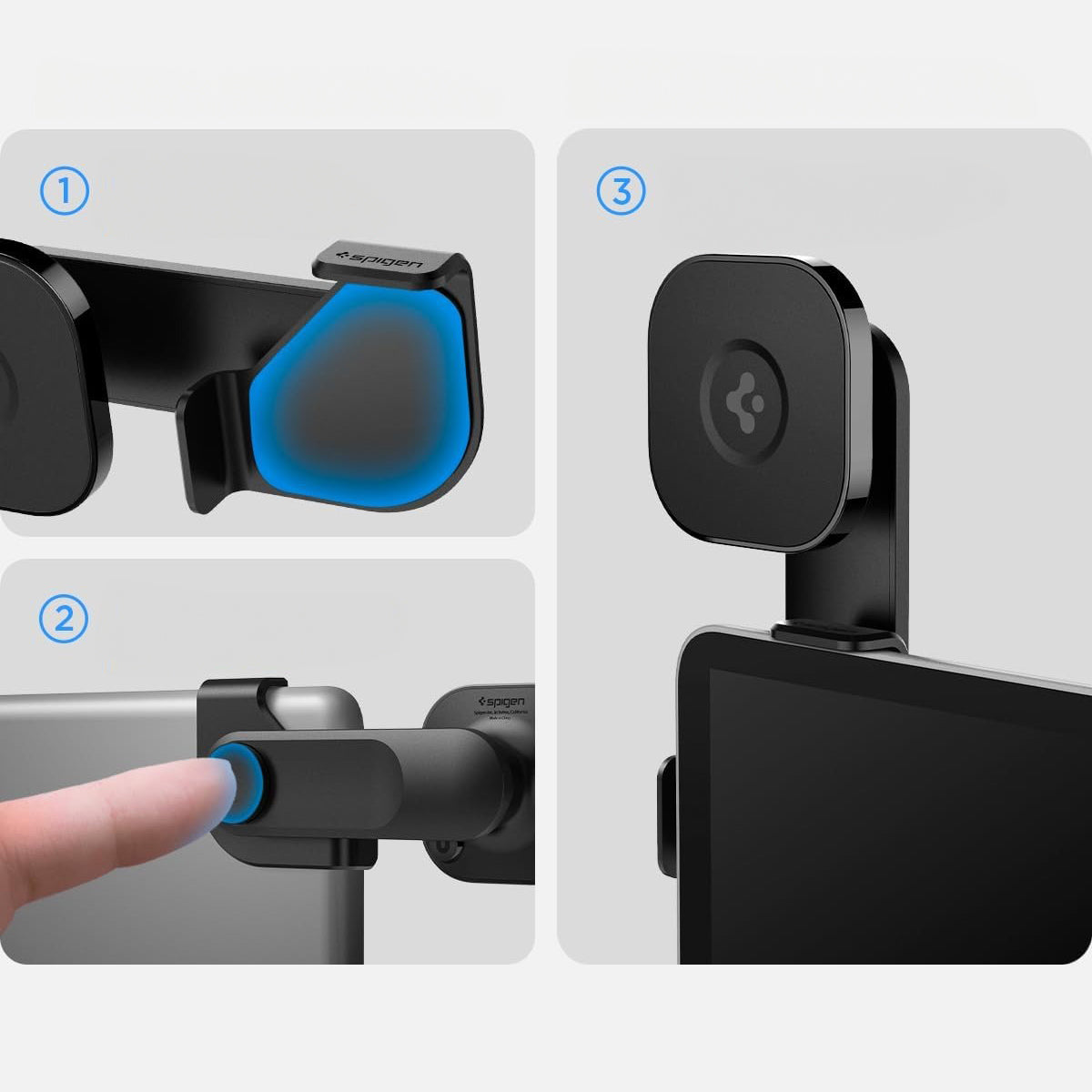 Auto Handyhalterung Spigen OneTap 3 ITT90-3 für Tesla Model 3 / Y / X (2021) / S (2021) für iPhone mit MagSafe, Schwarz