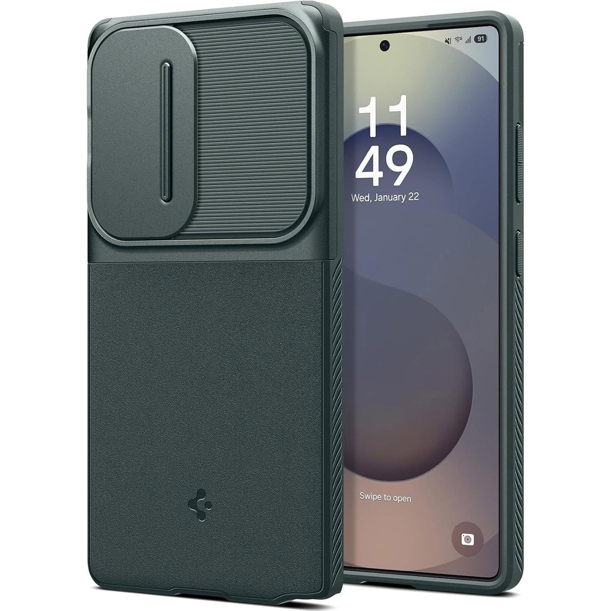 Handyhülle für Galaxy S25 Ultra, Spigen Optik Armor, Grün