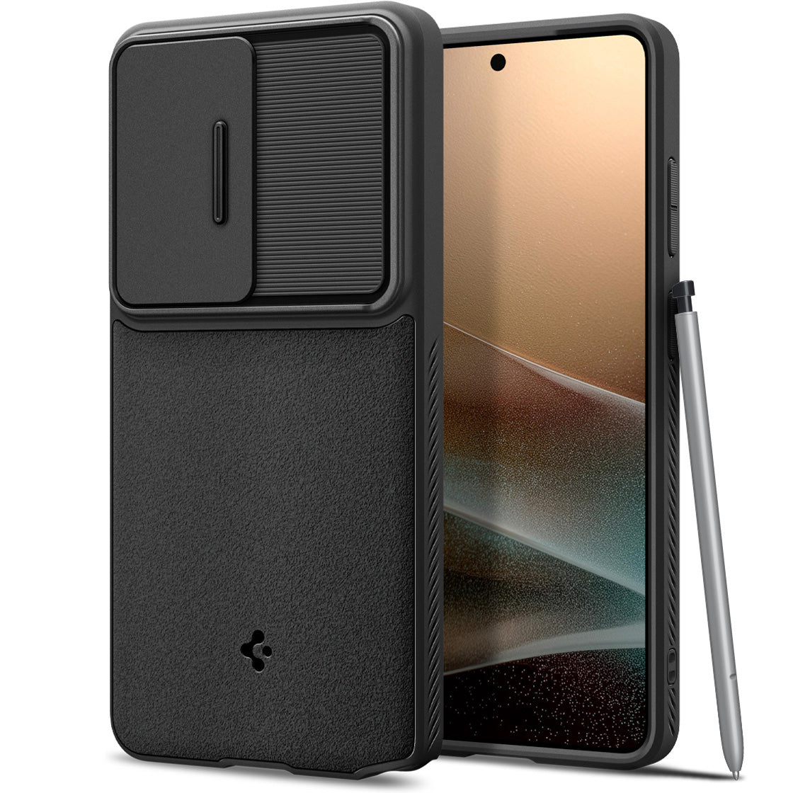 Handyhülle für Galaxy S26 Ultra, Spigen Optik Armor, Schwarz