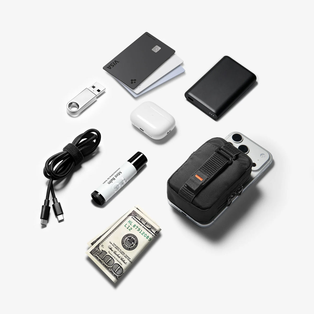 Magnetische Tasche für MagSafe, Spigen Organizer Pouch Tintap, Schwarz