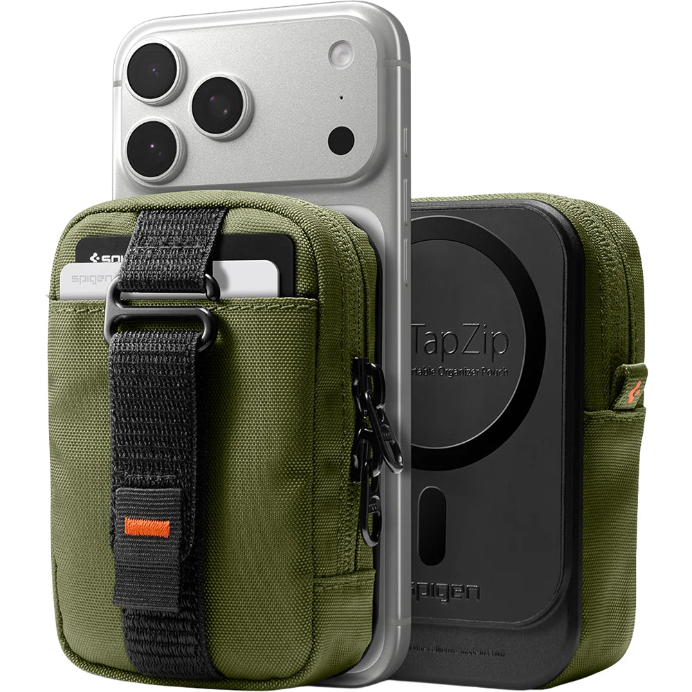 Magnetische Tasche für MagSafe, Spigen Organizer Pouch Tintap, Olivgrün