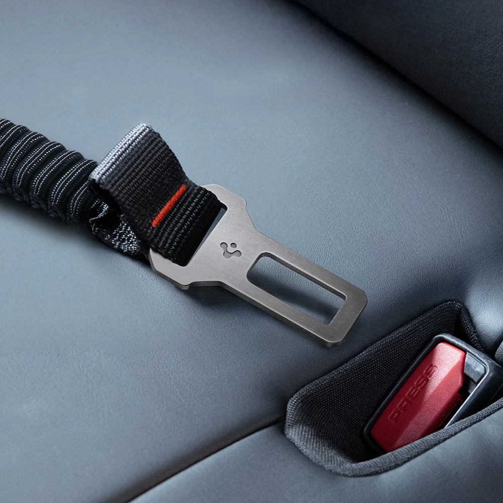 Autosicherheitsgurt für Hunde für Kopfstütze oder Gurtschloss, Spigen Pet Car Seatbelt Tether, Schwarz