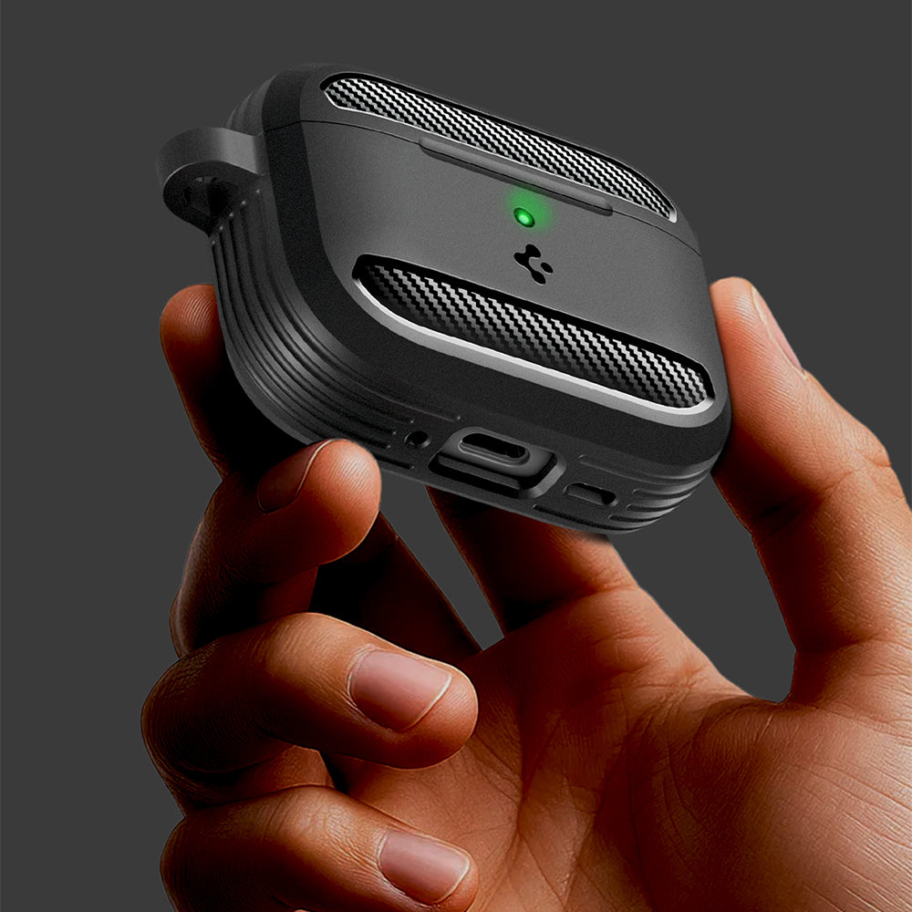 Schutzhülle für Apple AirPods Pro 3, Spigen Rugged Armor, Schwarz