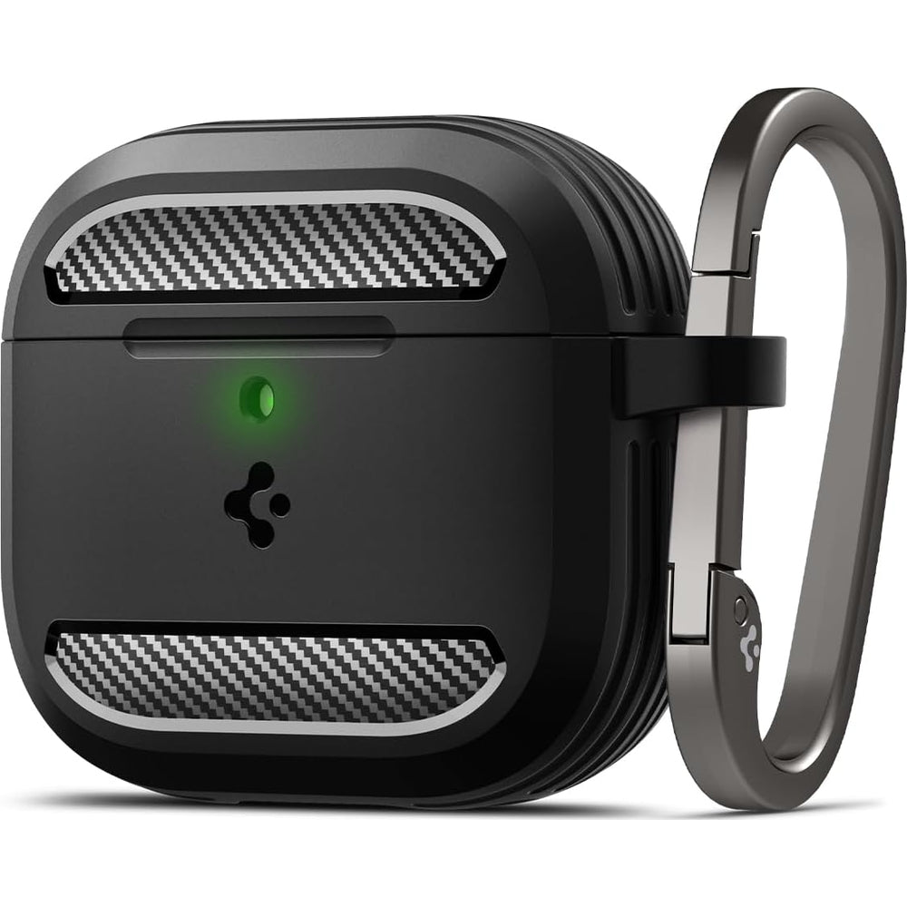 Schutzhülle für Apple AirPods 4, Spigen Rugged Armor, Schwarz