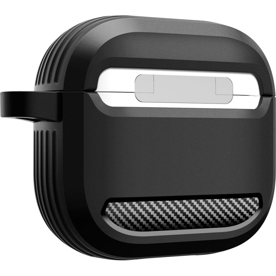Schutzhülle für Apple AirPods 4, Spigen Rugged Armor, Schwarz