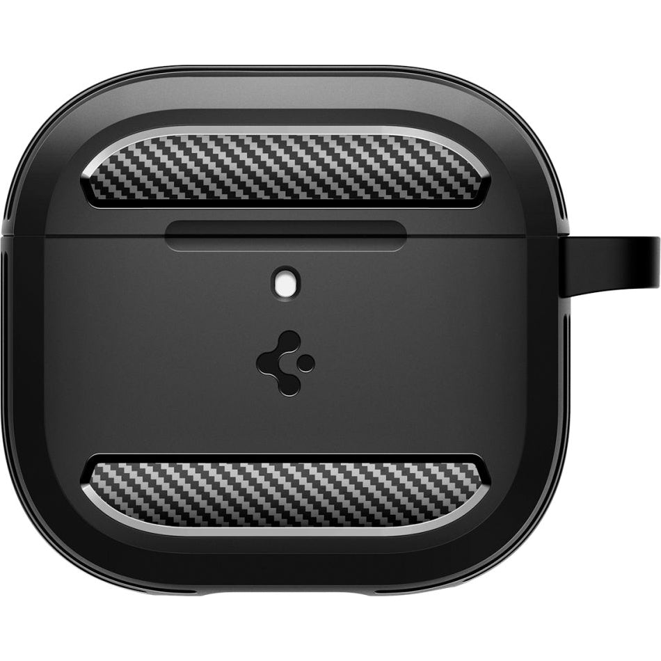 Schutzhülle für Apple AirPods 4, Spigen Rugged Armor, Schwarz