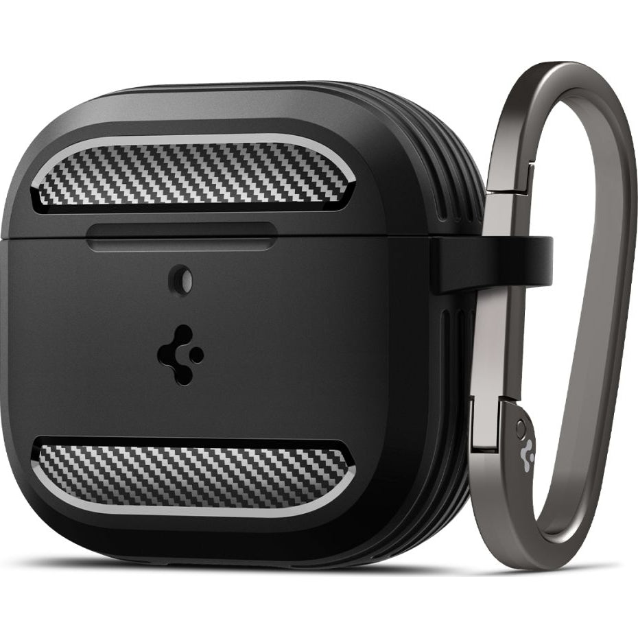 Schutzhülle für Apple AirPods 4, Spigen Rugged Armor, Schwarz