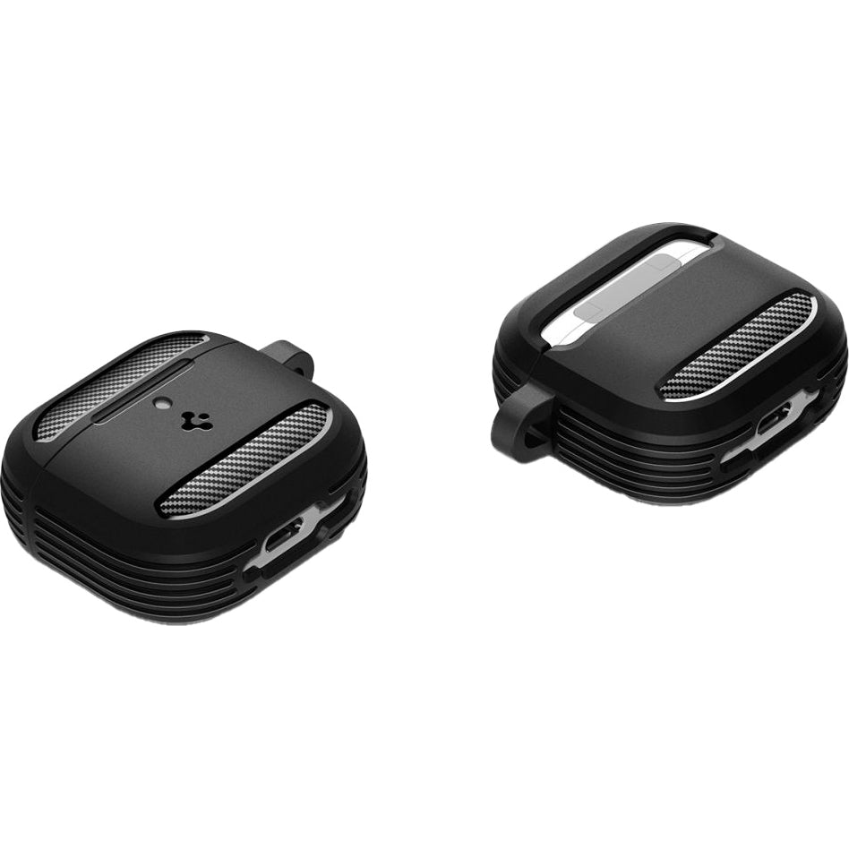 Schutzhülle für Apple AirPods 4, Spigen Rugged Armor, Schwarz