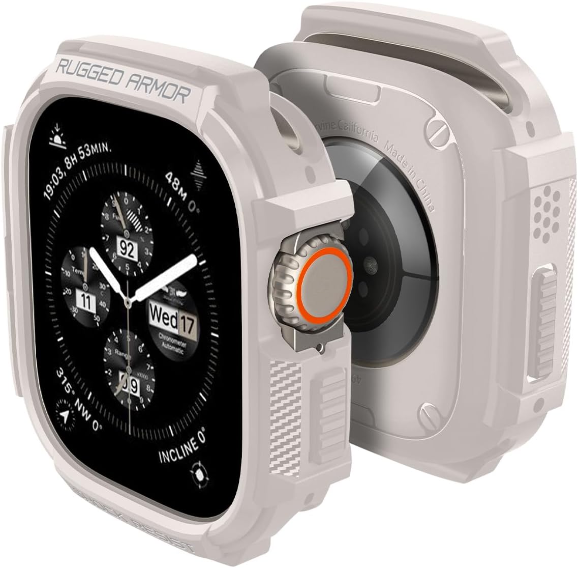 Schutzhülle für Apple Watch Ultra 3/2/1 49mm, Spigen Rugged Armor, Beige