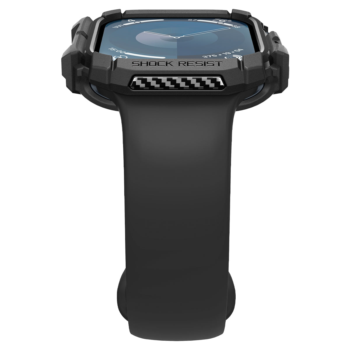 Schutzhülle für Apple Watch 10 46 mm, Spigen Rugged Armor, Schwarz