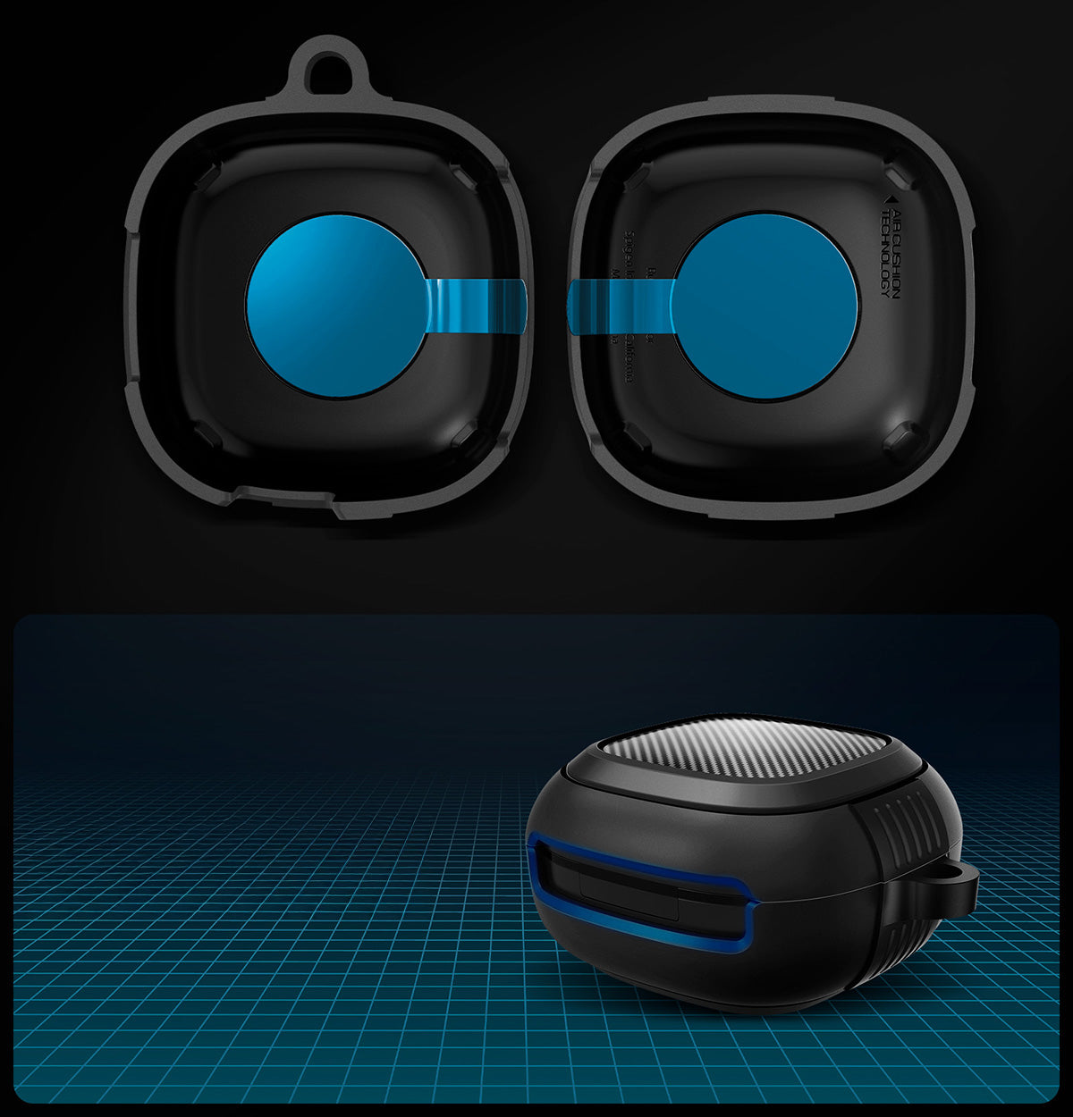 Hülle mit Handschlaufe für Spigen SA-TW P20, Spigen Rugged Armor, Schwarz