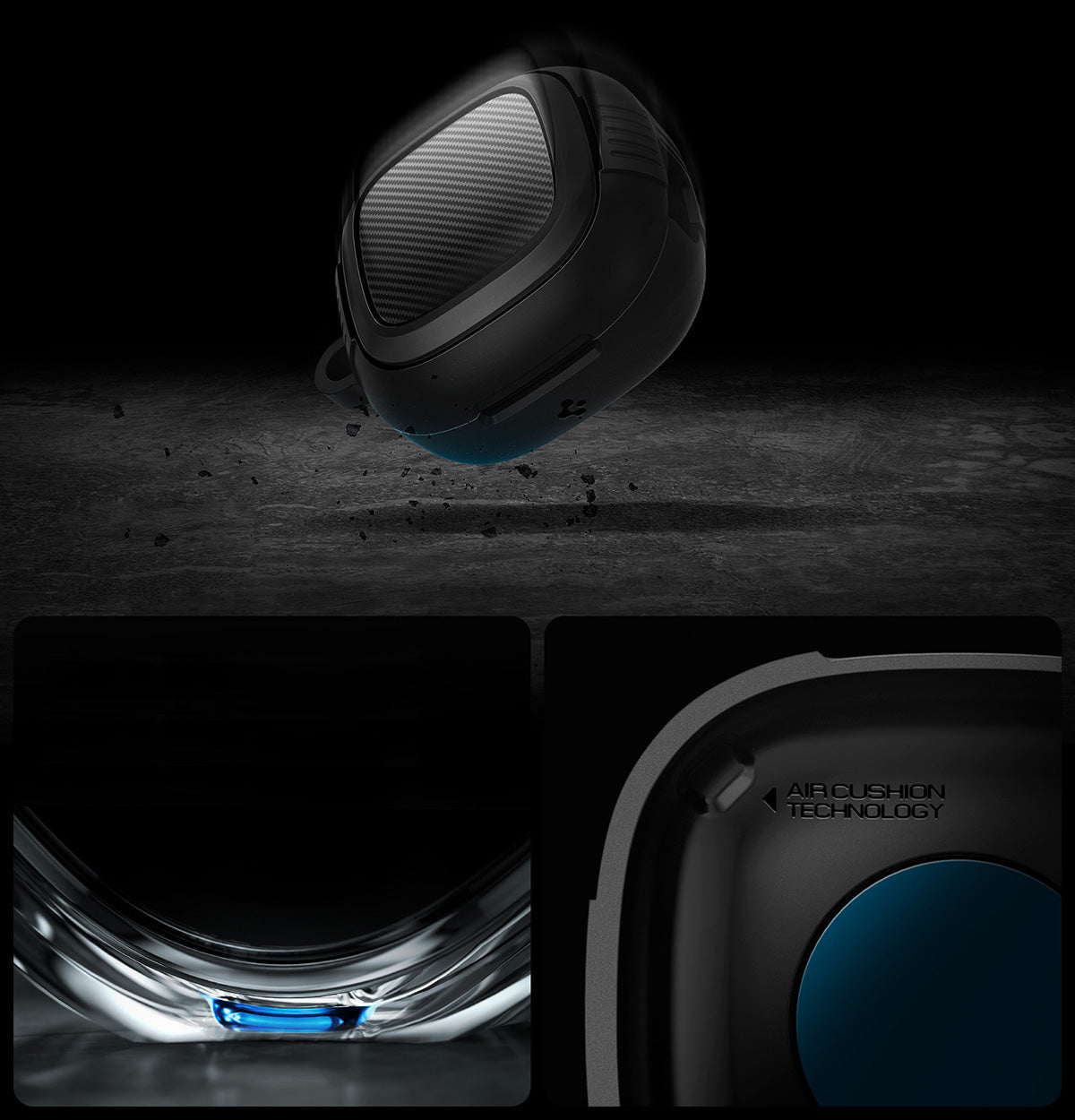 Hülle mit Handschlaufe für Spigen SA-TW P20, Spigen Rugged Armor, Schwarz