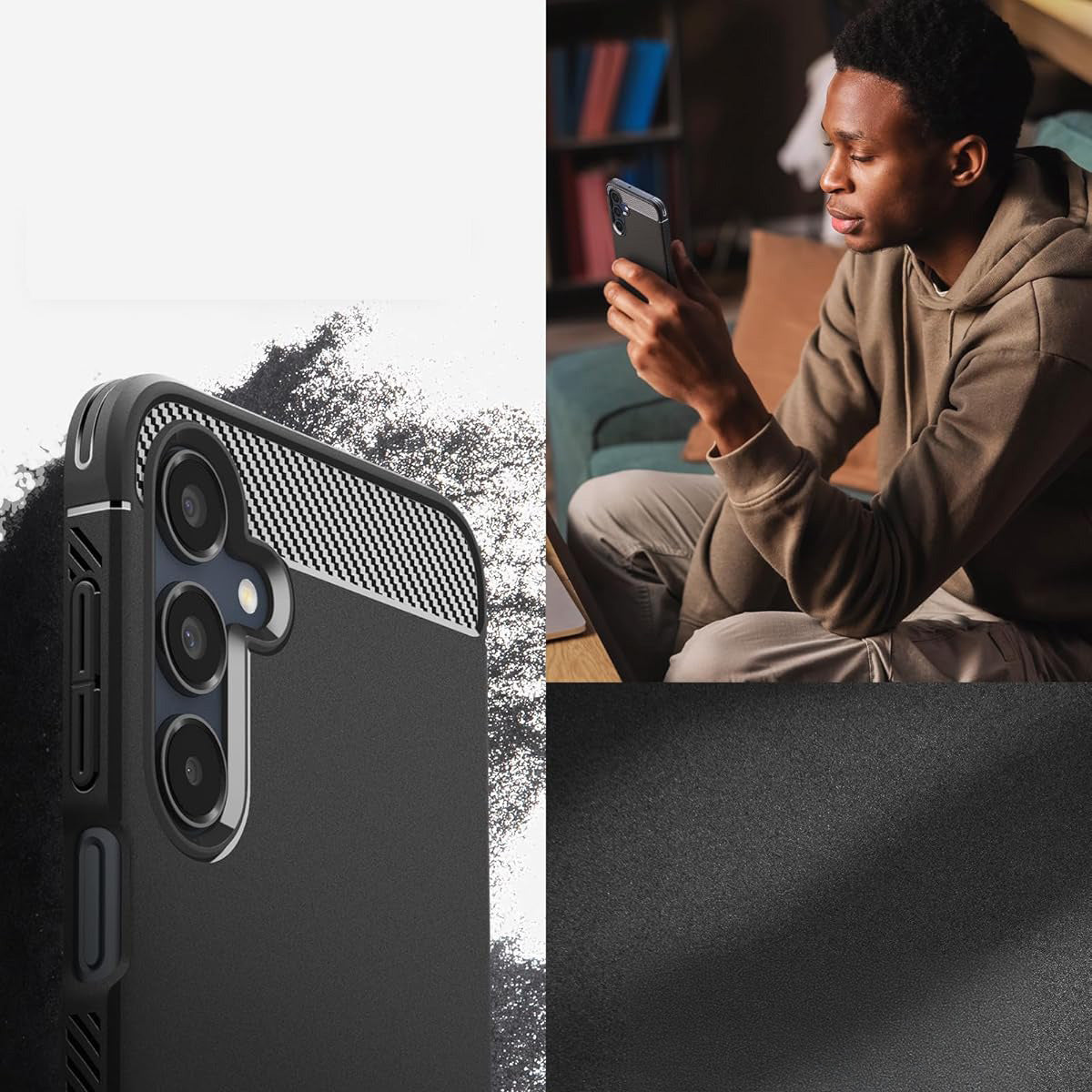 Handyhülle für Galaxy A16 4G / 5G, Spigen Rugged Armor, Schwarz
