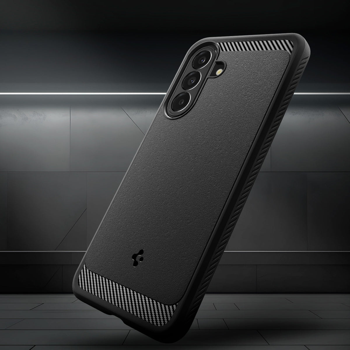 Handyhülle für Galaxy A27 5G, Spigen Rugged Armor, Schwarz