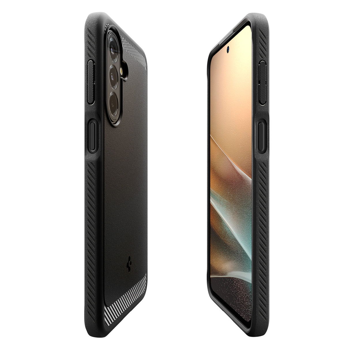 Handyhülle für Galaxy A27 5G, Spigen Rugged Armor, Schwarz