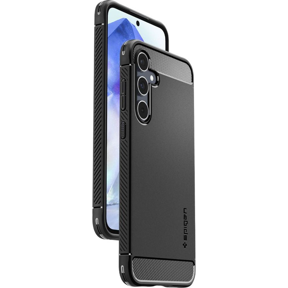 Schutzhülle für Galaxy A55 5G, Spigen Rugged Armor, Schwarz