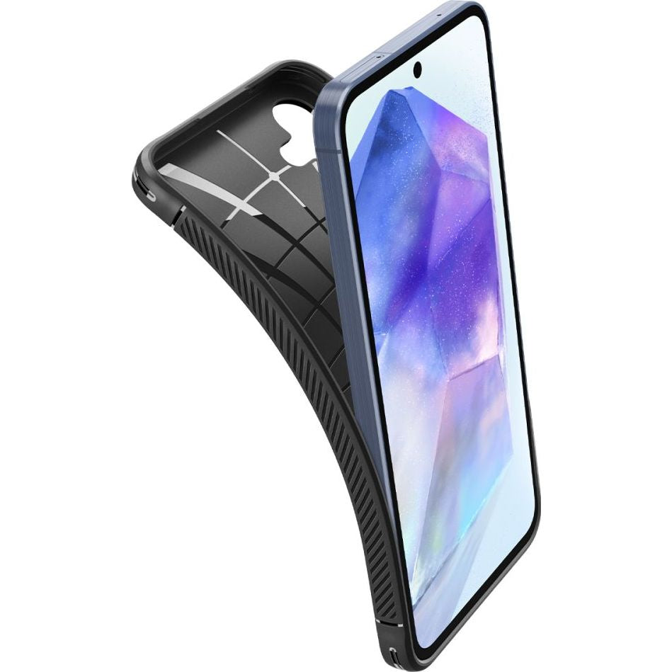 Schutzhülle für Galaxy A55 5G, Spigen Rugged Armor, Schwarz