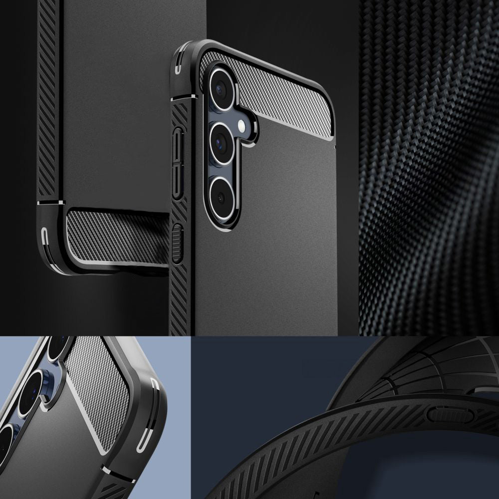 Schutzhülle für Galaxy A55 5G, Spigen Rugged Armor, Schwarz