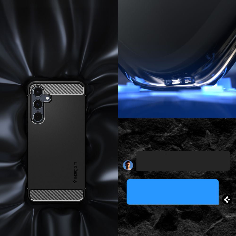 Schutzhülle für Galaxy A55 5G, Spigen Rugged Armor, Schwarz