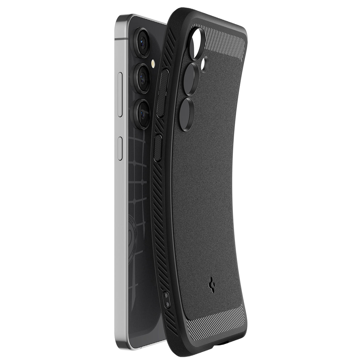 Handyhülle für Galaxy S24 FE, Spigen Rugged Armor, Schwarz