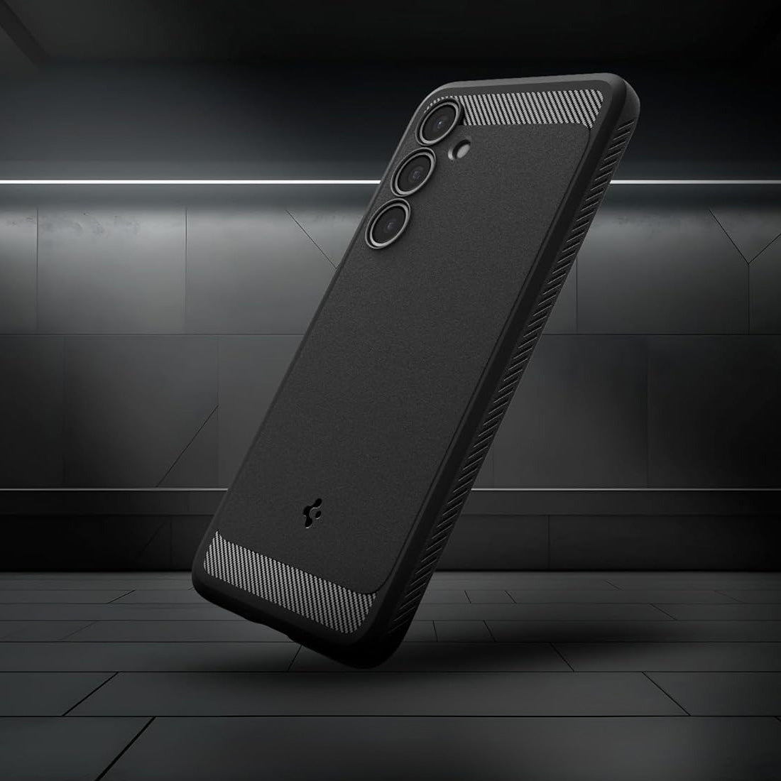 Handyhülle für Galaxy S24 FE, Spigen Rugged Armor, Schwarz