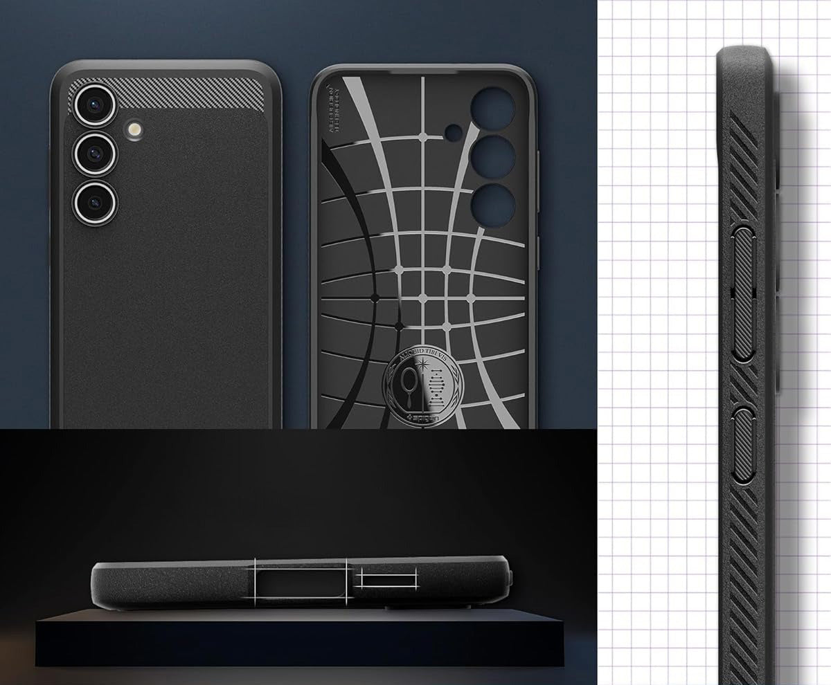 Handyhülle für Galaxy S24 FE, Spigen Rugged Armor, Schwarz
