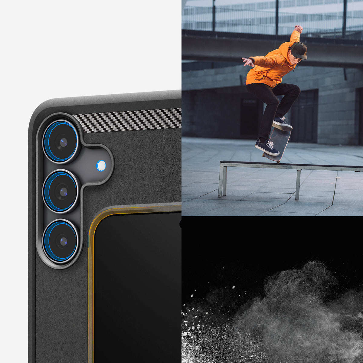 Handyhülle für Galaxy S25 FE, Spigen Rugged Armor, Schwarz