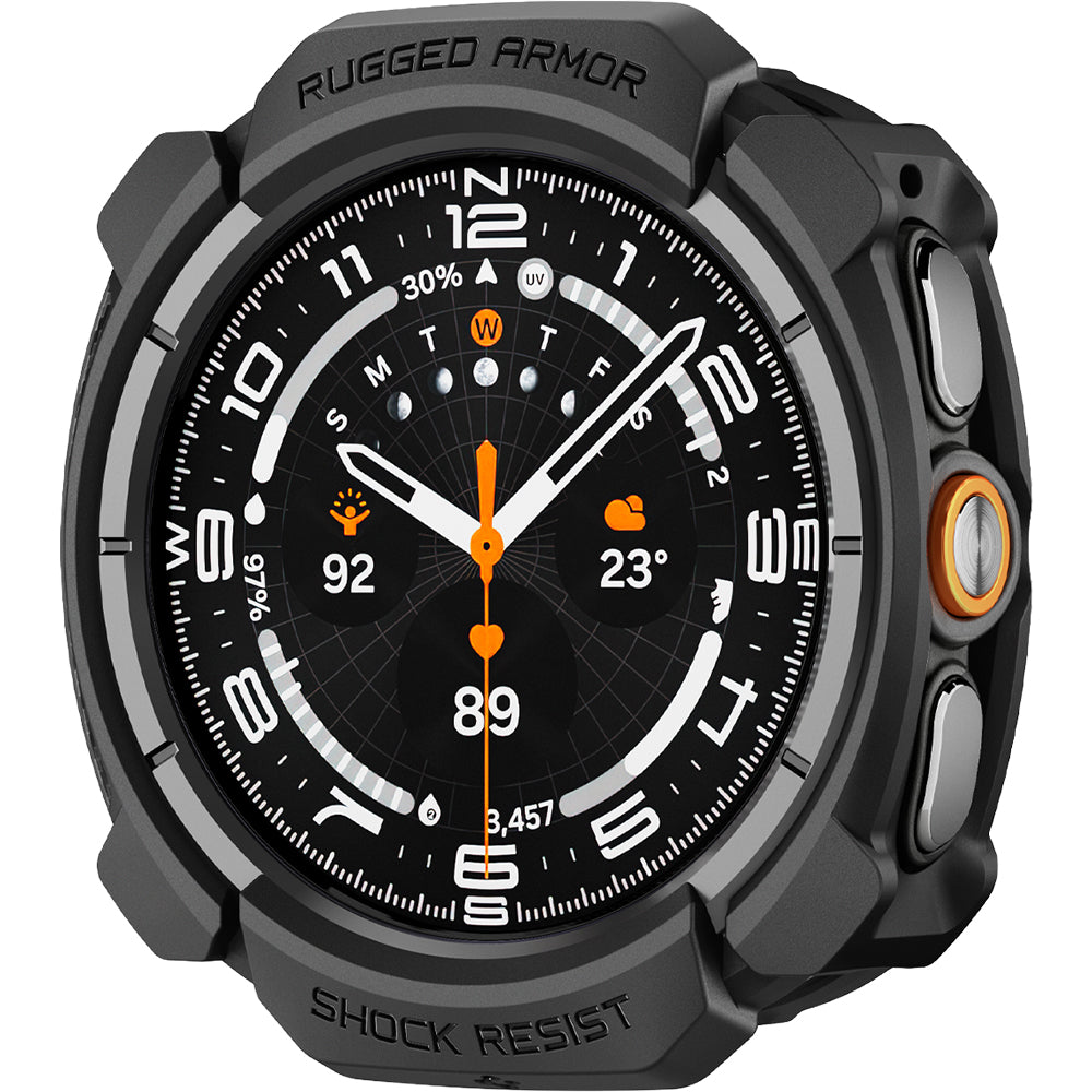 Hülle für Galaxy Watch Ultra 2 (47 mm), Spigen Rugged Armor, Schwarz