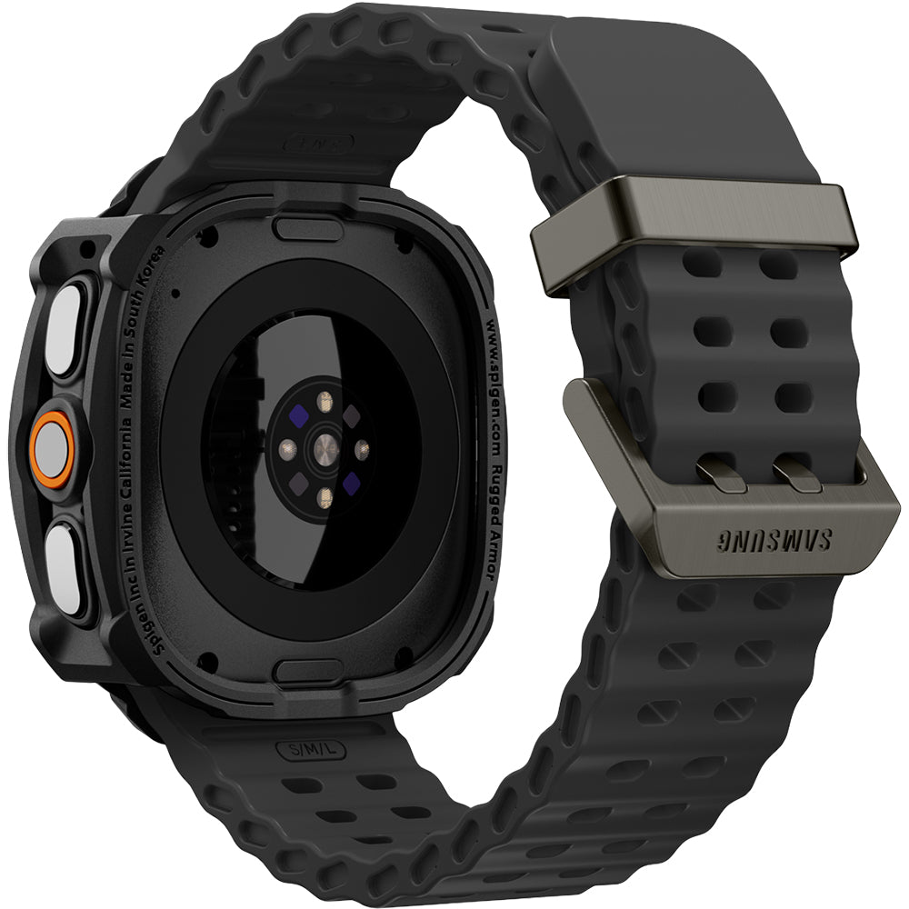 Hülle für Galaxy Watch Ultra 2 (47 mm), Spigen Rugged Armor, Schwarz