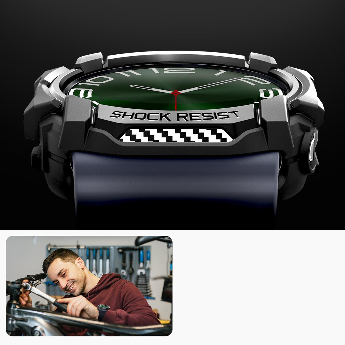 Schutzhülle für Galaxy Watch Ultra 2 / 1, Spigen Rugged Armor, Schwarz