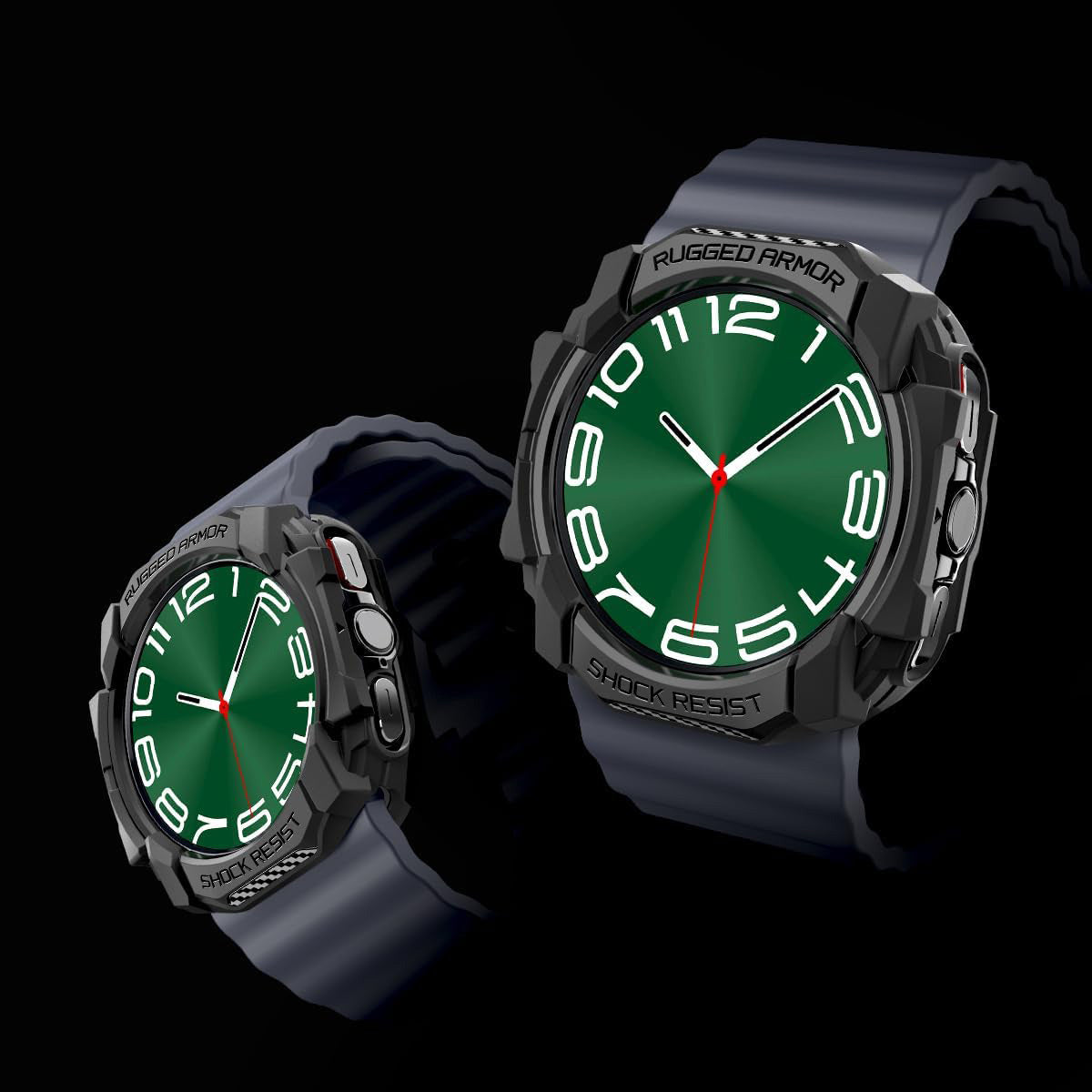 Schutzhülle für Galaxy Watch Ultra 2 / 1, Spigen Rugged Armor, Schwarz