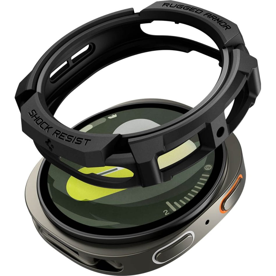 Hülle für Galaxy Watch 8 40 mm, Spigen Rugged Armor, Schwarz
