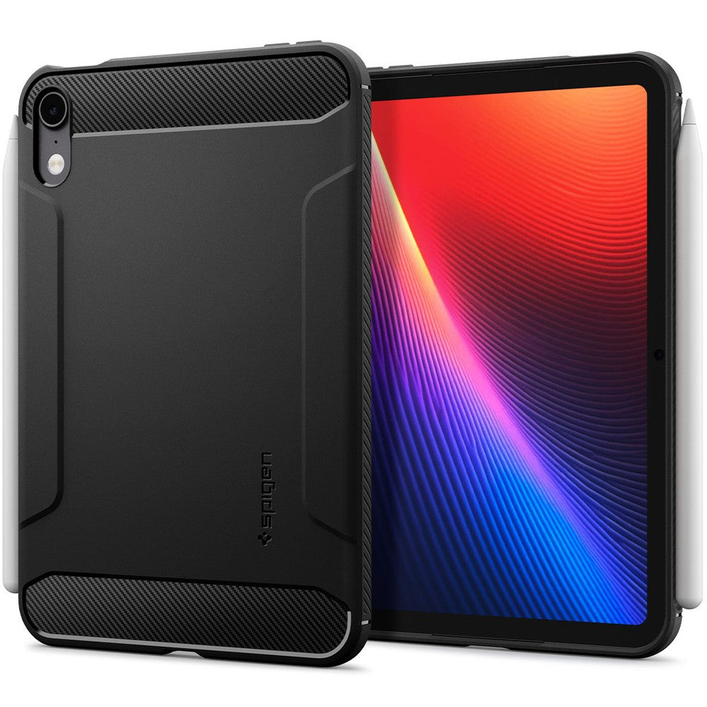 Hülle für Apple iPad Mini 8,5" (A20 Pro) 2026, Spigen Rugged Armor, Schwarz (1/16)